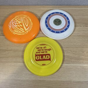 Vtg  Wham-O Frisbee Lot of 3 1970 All American Glad Promo Orange Pro Classic